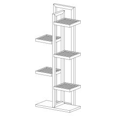 Los Angales Dekoratif 5 Katlı Çiçeklik & Çok Amaçlı Ayaklı Raf